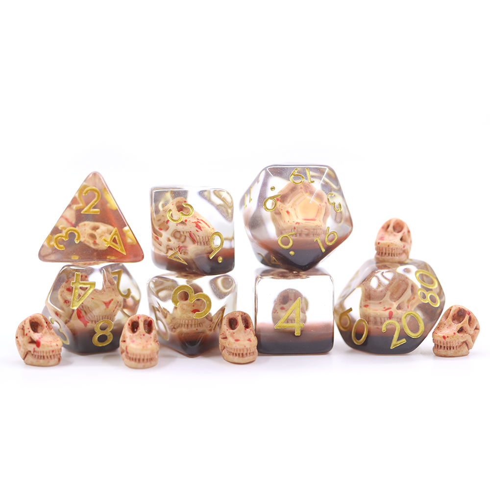 High Quality Transparent Dnd Gaming Dice Dragon Head Skull Dice For Dnd Rpg