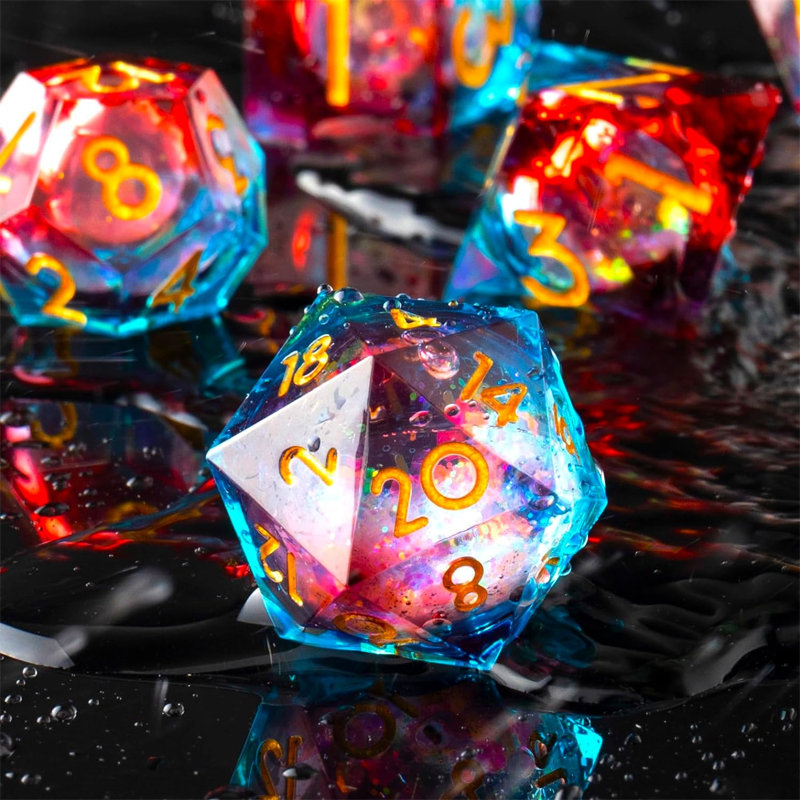 Resin Dice DND board game Dungeons & Dragons COC running group TPRG Polyhedron D20 dice set