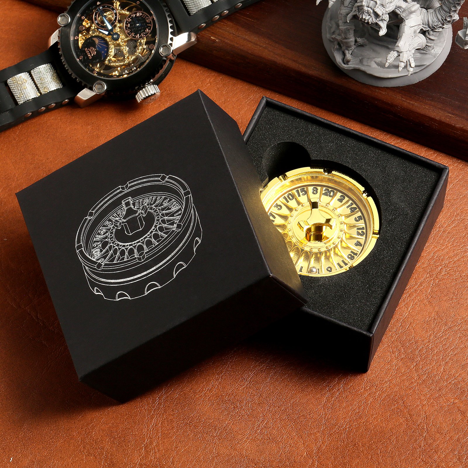 2024 Unique Roulette Dice D20 Fidget Spinner Auto Dice D&D Dice with Gift Case for Dungeons and Dragon Game