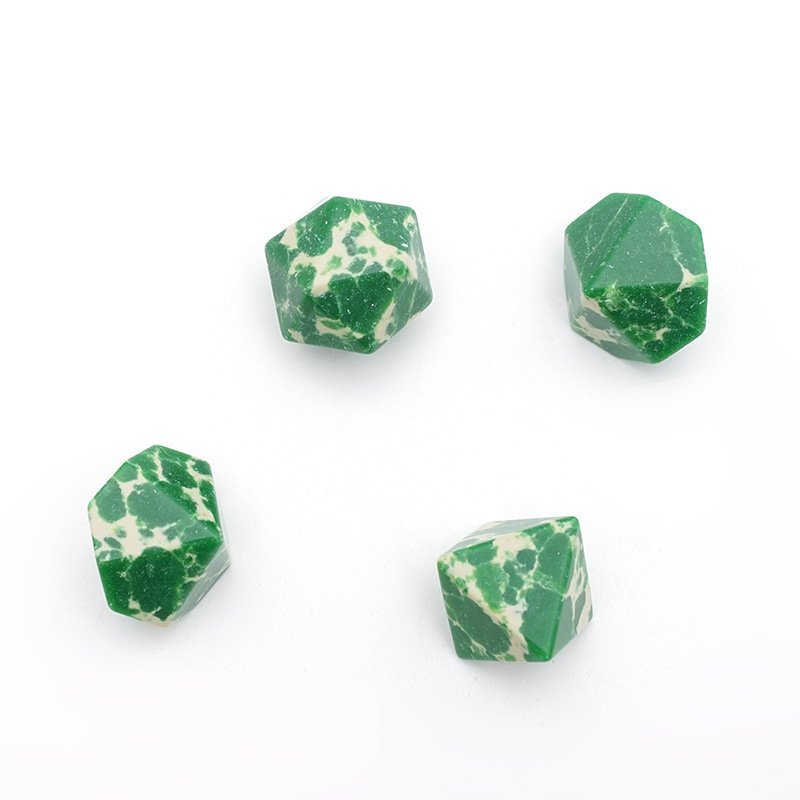 High Quality Custom Logo Blank DND Dice Set for Dungeons and Dragons RPG Board Game Green White Turquoise Gemstone Dice Set