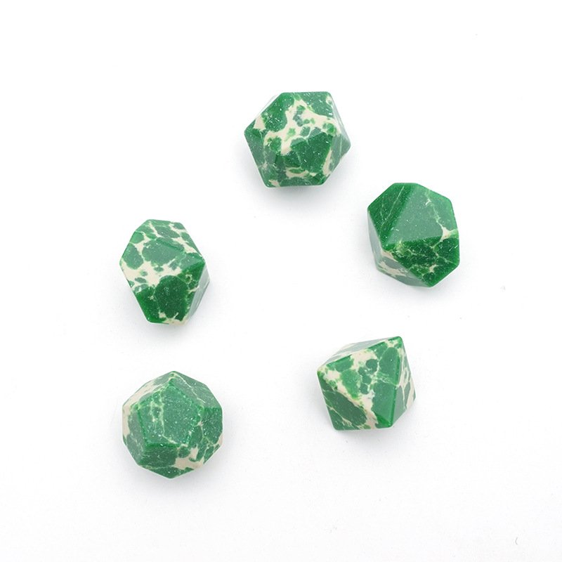 High Quality Custom Logo Blank DND Dice Set for Dungeons and Dragons RPG Board Game Green White Turquoise Gemstone Dice Set