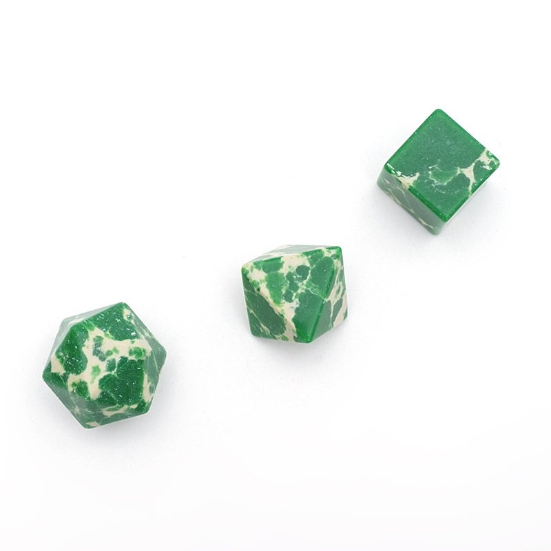 High Quality Custom Logo Blank DND Dice Set for Dungeons and Dragons RPG Board Game Green White Turquoise Gemstone Dice Set