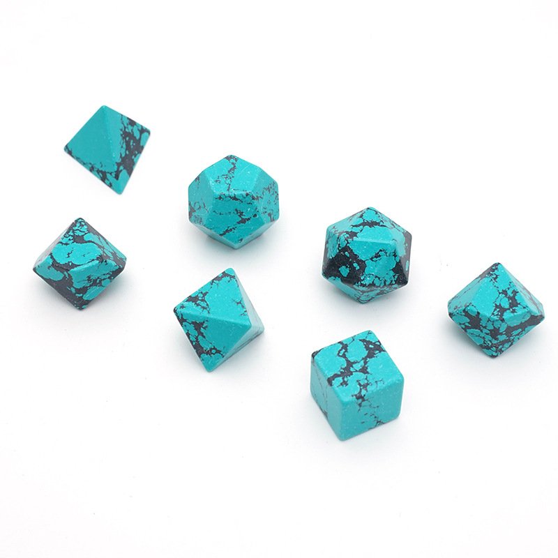 High Quality Custom Logo Blank DND Dice Set for Dungeons and Dragons RPG Board Game Green White Turquoise Gemstone Dice Set