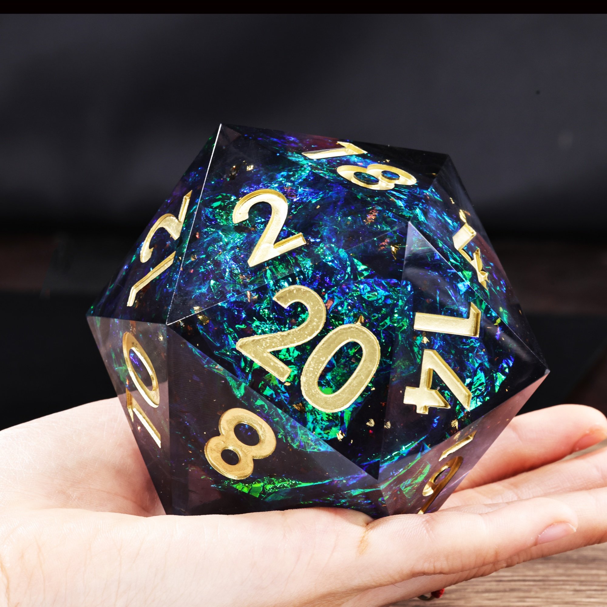 MINI PLANET Custom Resin D20 Dice Set For RPG Liquid Core Dice D20 Wholesale Custom Big Dragon Eye Liquid Core 20 Face Dice DND