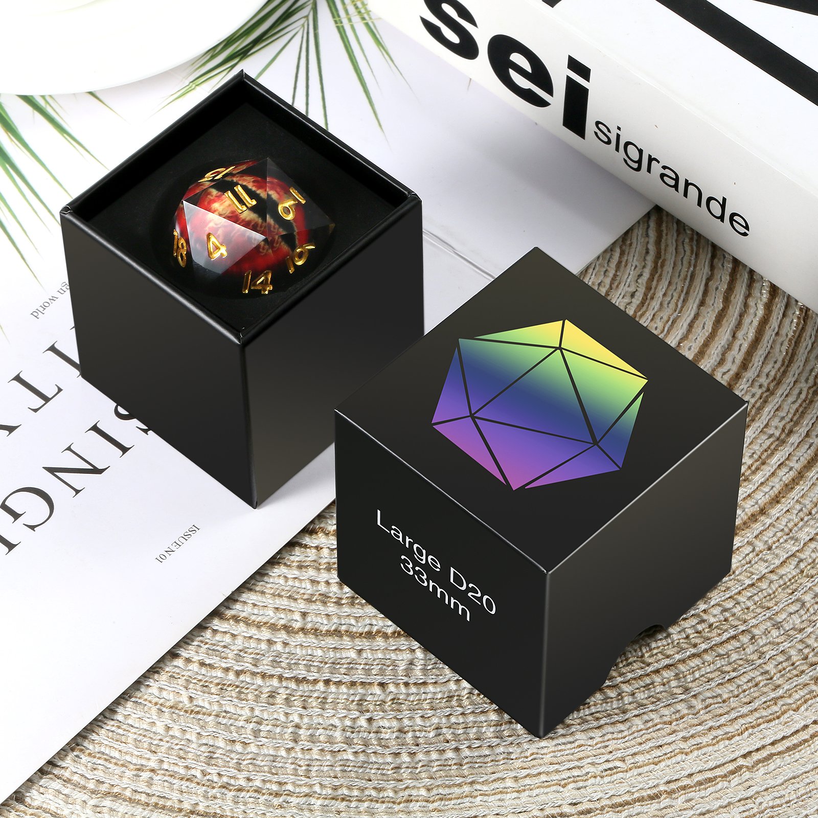 33mm Large Floating eyeball D20 Dice Set Dragon Eye Dice D20 Sharp Edge Liquid 20 Sided Bulk Dice Resin for RPG Games