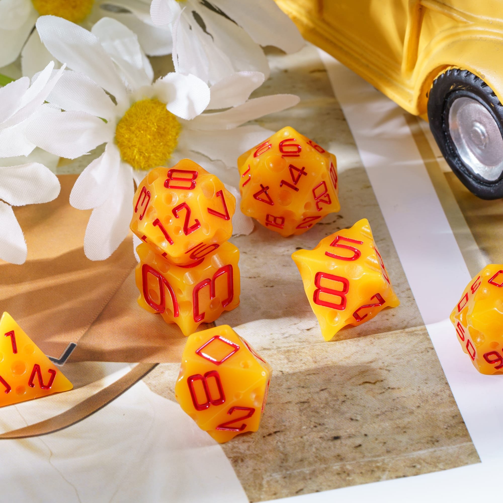 Udixi custom dice set cheese dice dnd game dungeons and dragons resin dnd RTG dice board game