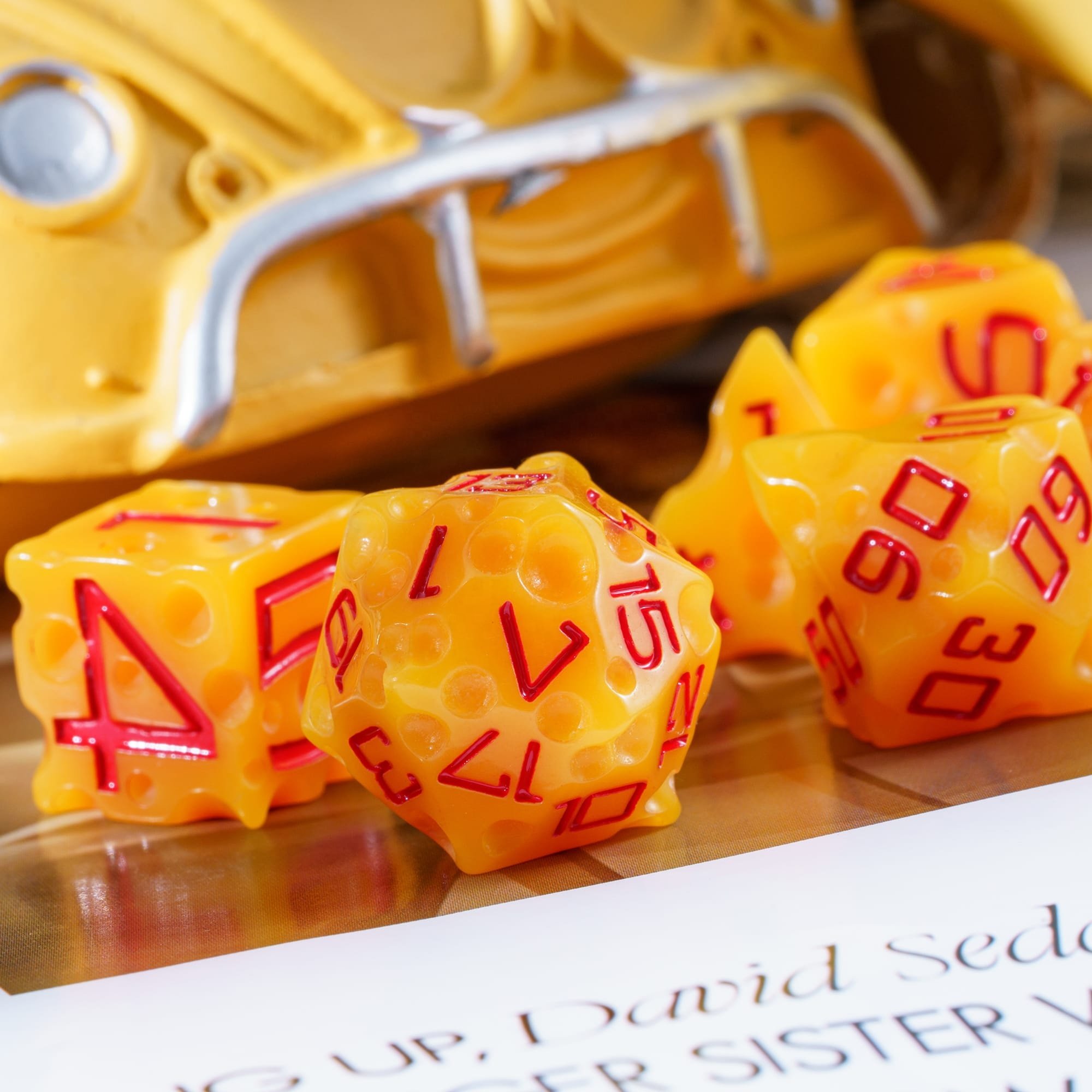 Udixi custom dice set cheese dice dnd game dungeons and dragons resin dnd RTG dice board game