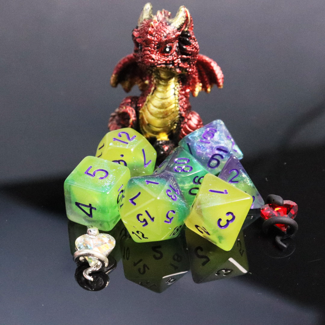 High Quality Glowing In The Dark Polyhedral Dice Set Luminous Club Date Night Dice Custom