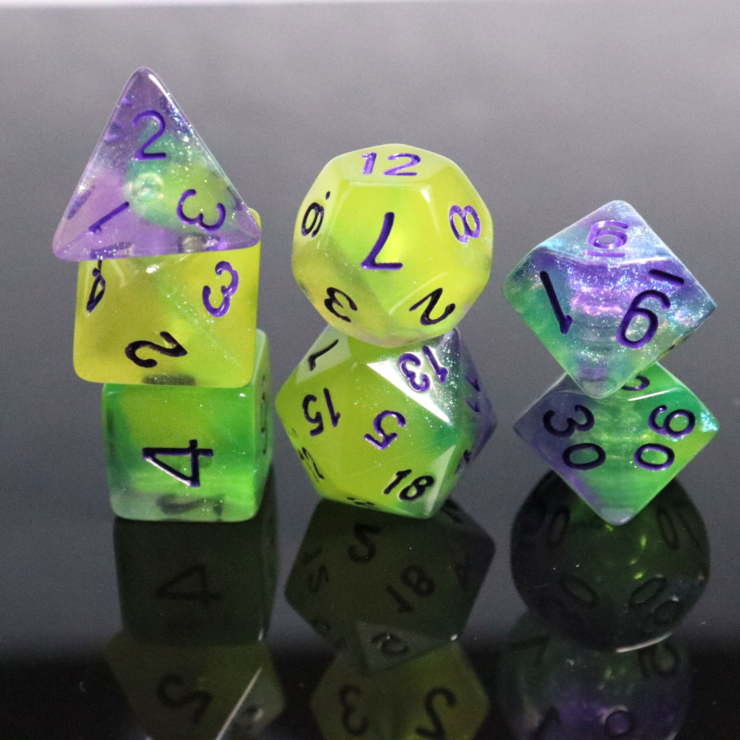 High Quality Glowing In The Dark Polyhedral Dice Set Luminous Club Date Night Dice Custom
