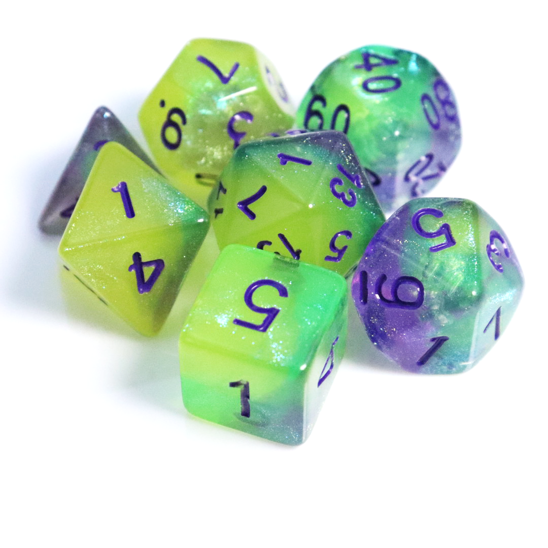High Quality Glowing In The Dark Polyhedral Dice Set Luminous Club Date Night Dice Custom
