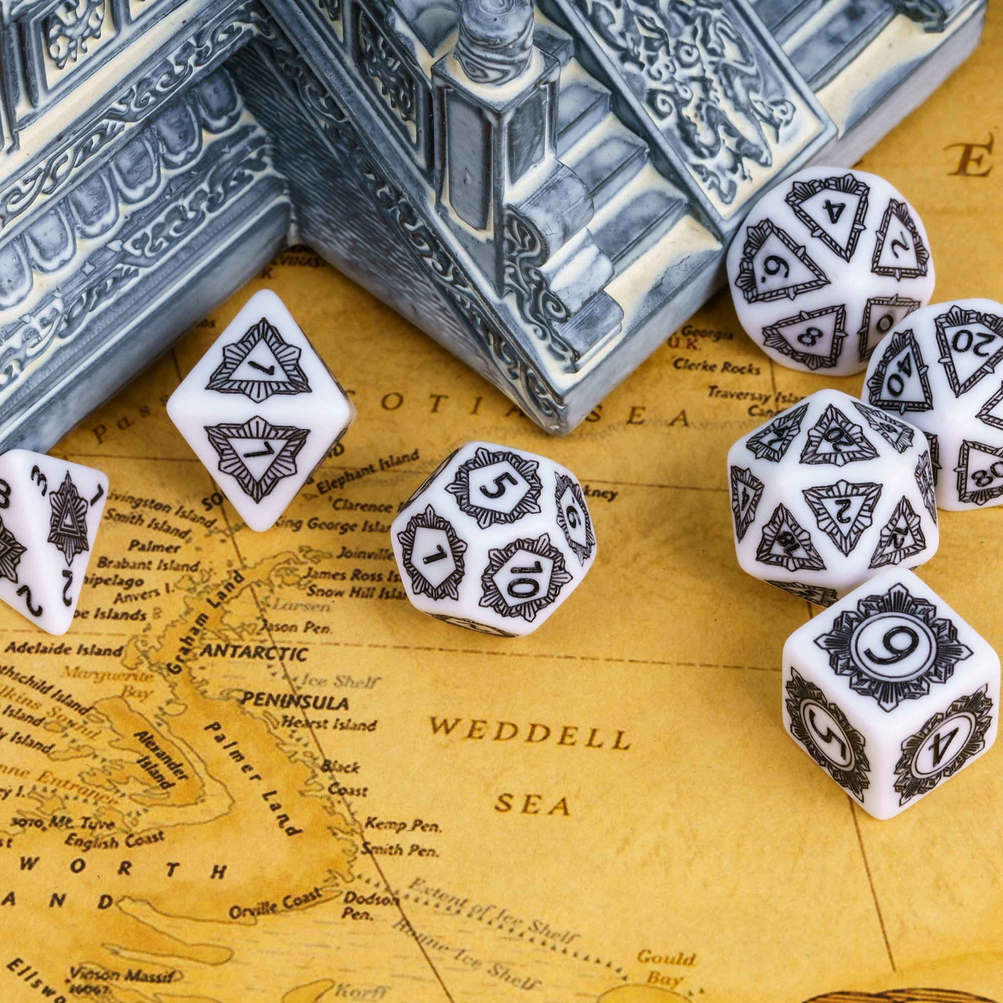 Udixi Custom Polyhedron Pattern Resin Dice Dungeons and Dragons dnd rpg Board Game Dice