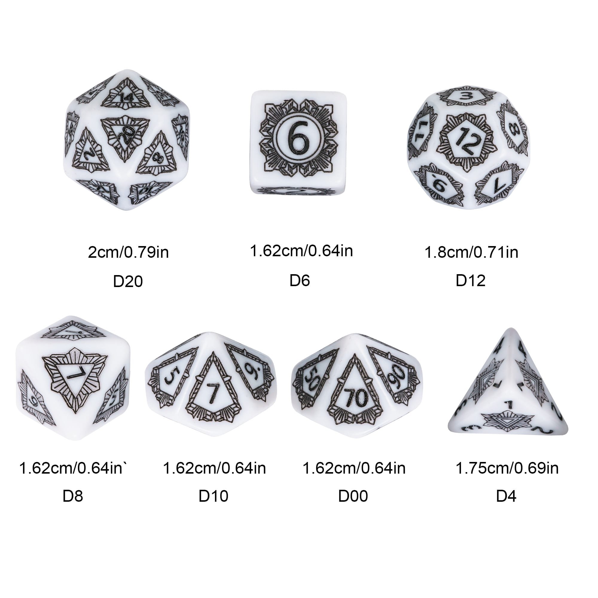 Udixi Custom Polyhedron Pattern Resin Dice Dungeons and Dragons dnd rpg Board Game Dice