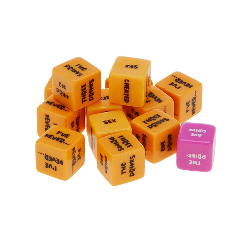 custom 16mm 18MM 20mm 25mm D6 1 color printed good acrylic dice English Teaching entertainment or English Housework games dice