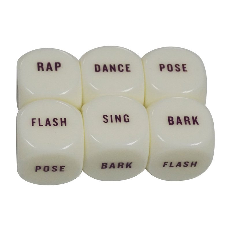 custom 16mm 18MM 20mm 25mm D6 1 color printed good acrylic dice English Teaching entertainment or English Housework games dice
