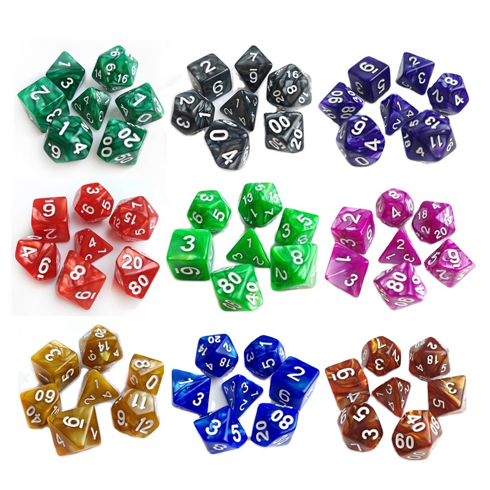 Mystery Acrylic Dice! Randomly send 10 colors Dungeons and Dragons RPG Board Game Dice Polyhedral Plastic DND Dice Set