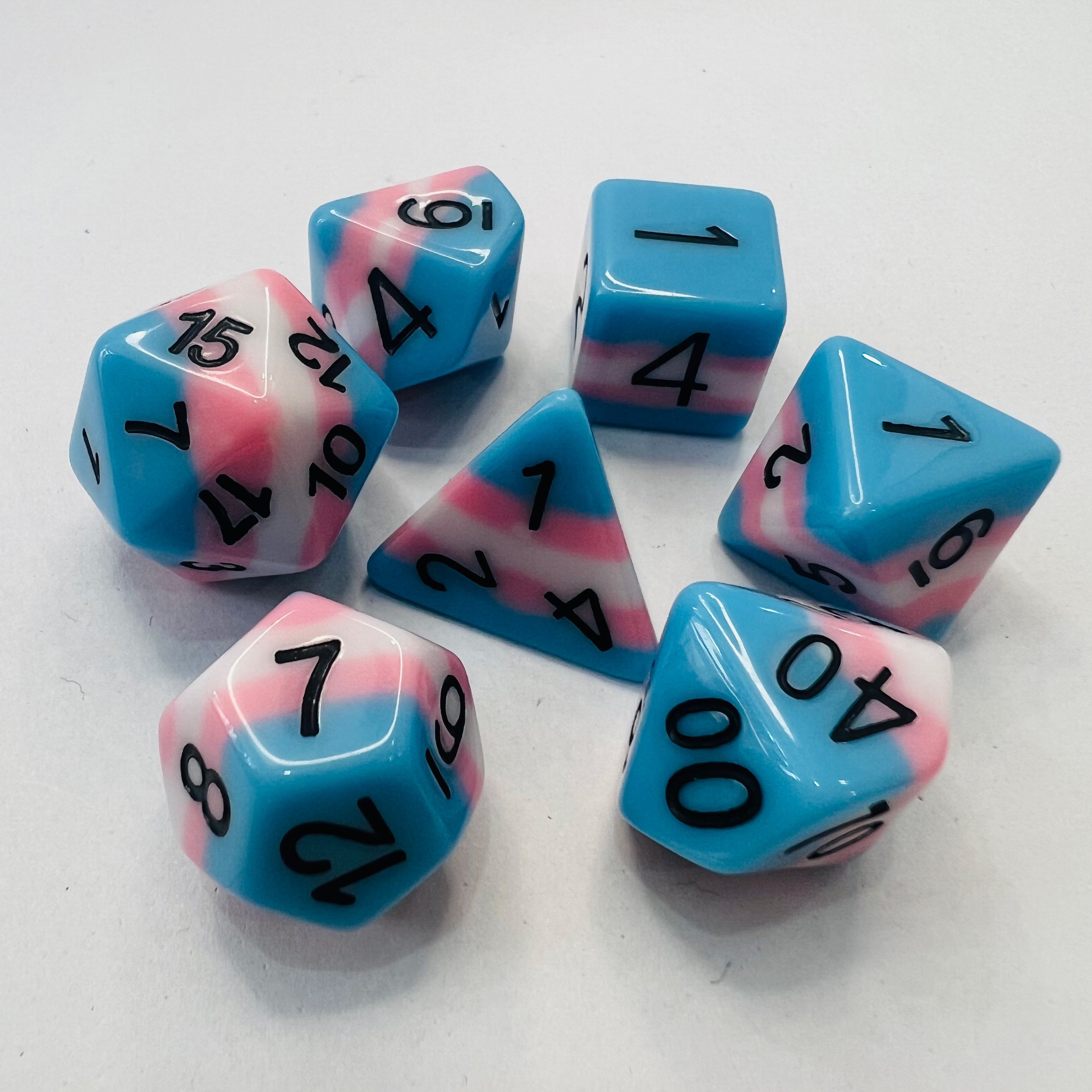 Custom Dnd Resin D20 Square Corner Dice Set 16mm Bulk Mixed Gemstone Loaded Dice for Role Playing Games Contains 7pcs