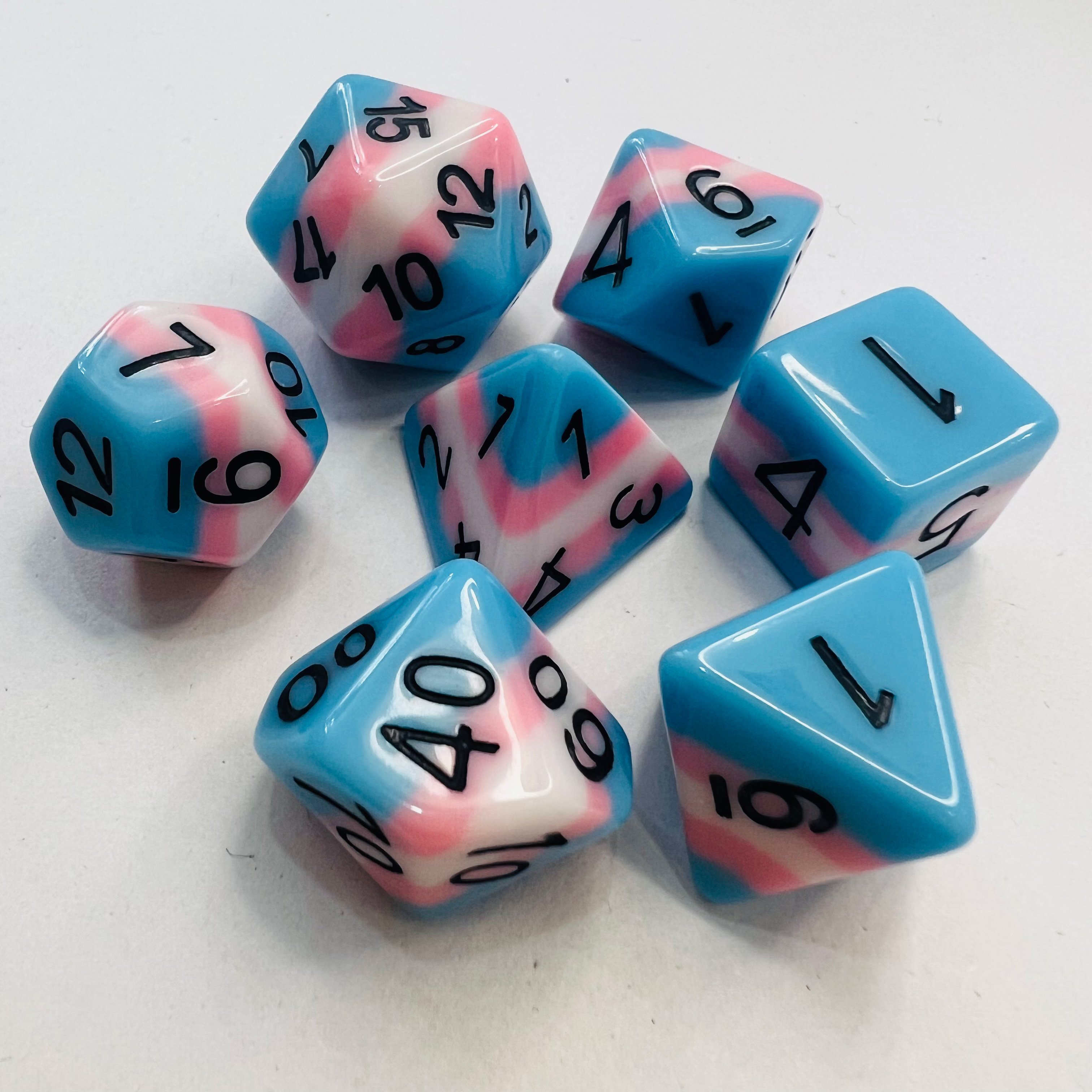 Custom Dnd Resin D20 Square Corner Dice Set 16mm Bulk Mixed Gemstone Loaded Dice for Role Playing Games Contains 7pcs