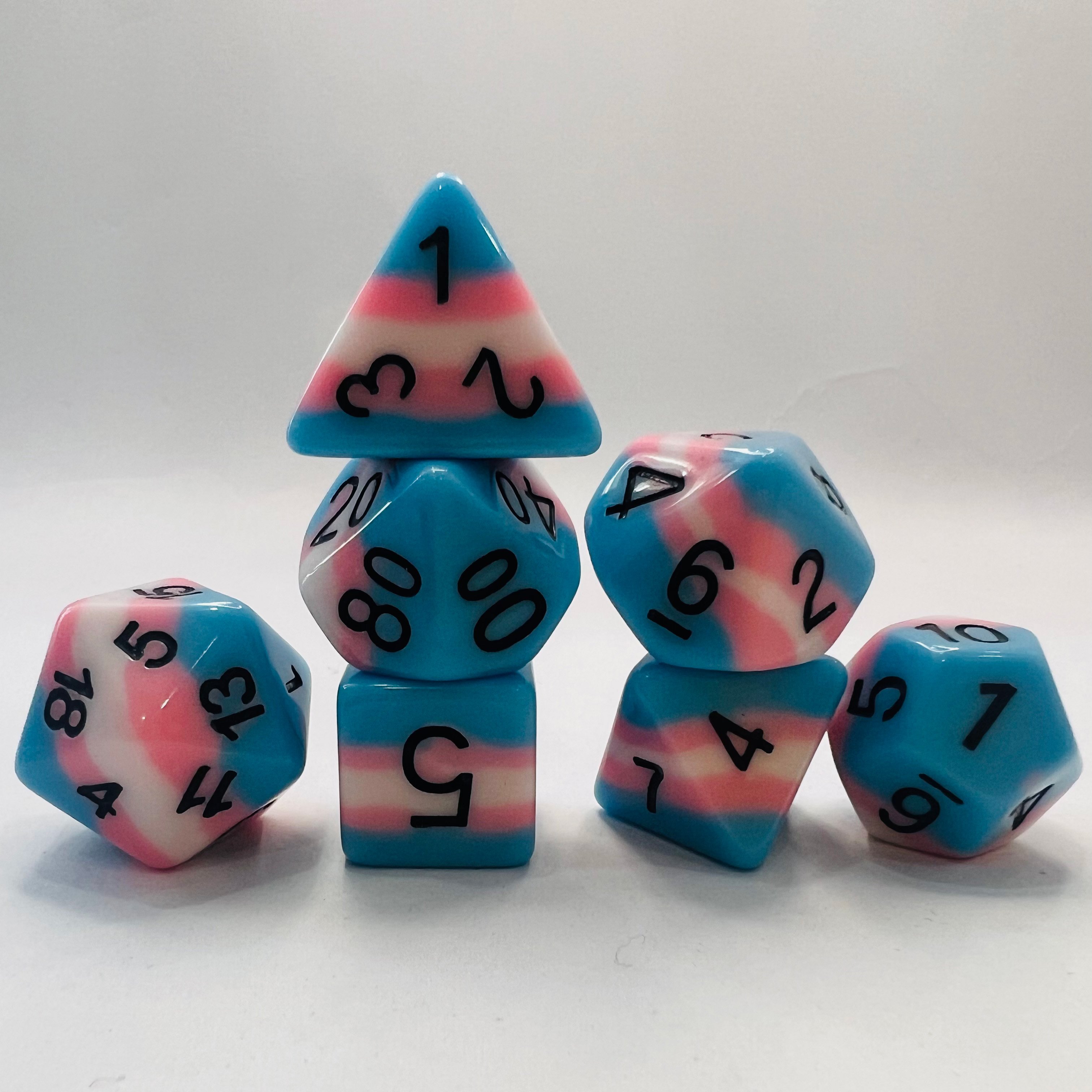 Custom Dnd Resin D20 Square Corner Dice Set 16mm Bulk Mixed Gemstone Loaded Dice for Role Playing Games Contains 7pcs