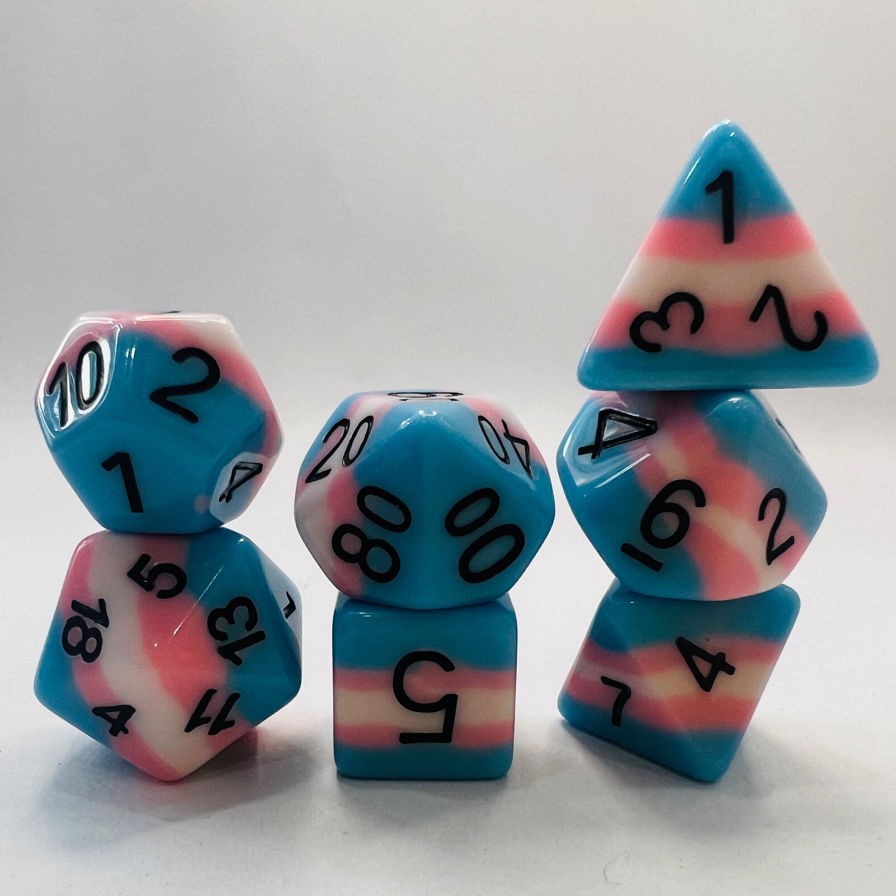 Custom Dnd Resin D20 Square Corner Dice Set 16mm Bulk Mixed Gemstone Loaded Dice for Role Playing Games Contains 7pcs