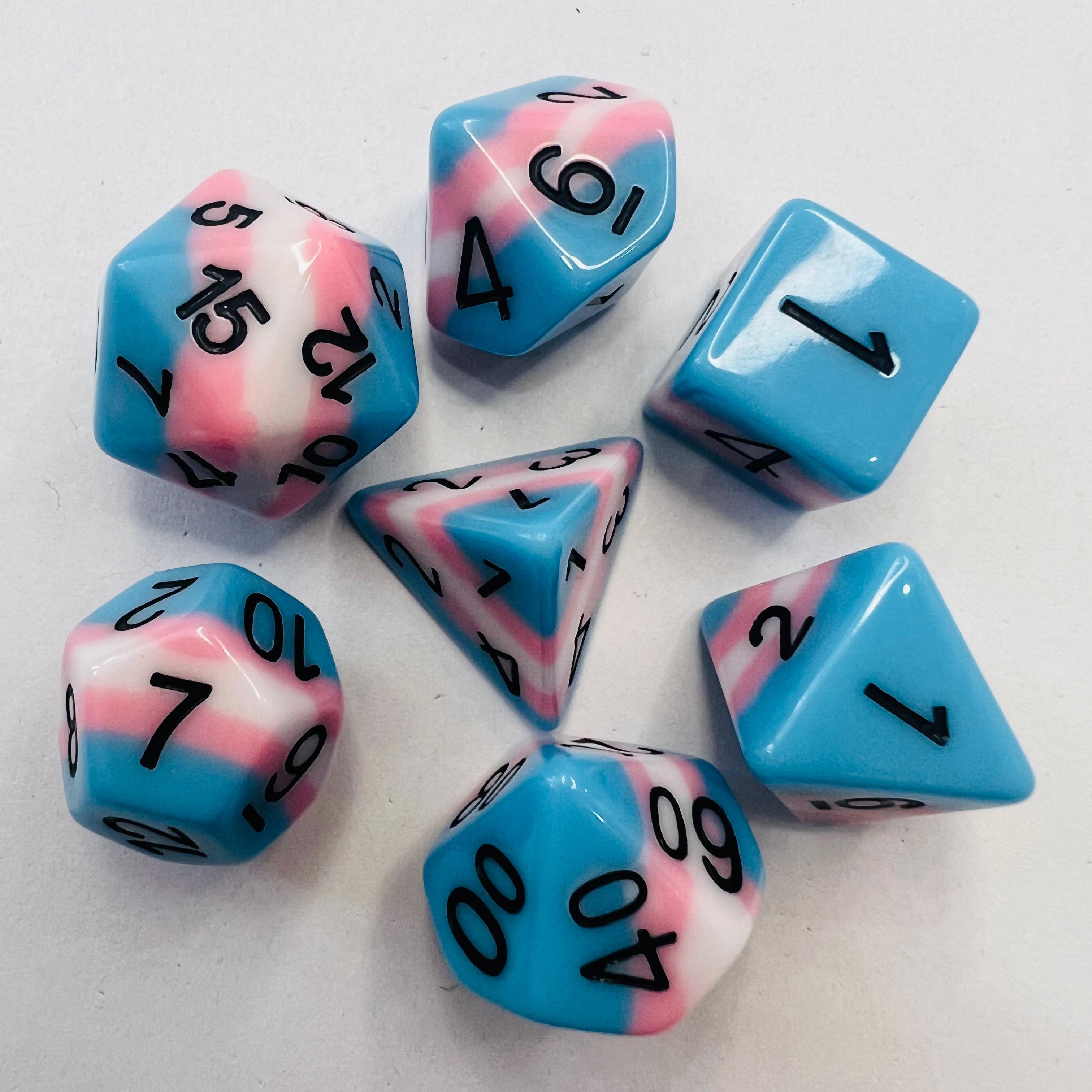 Custom Dnd Resin D20 Square Corner Dice Set 16mm Bulk Mixed Gemstone Loaded Dice for Role Playing Games Contains 7pcs