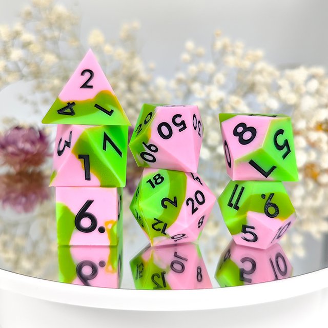 Custom Hot Sales Silicone Dice Polyhedral DND RPG Dice Multi Blend Color Giant Dice for Board games or card games