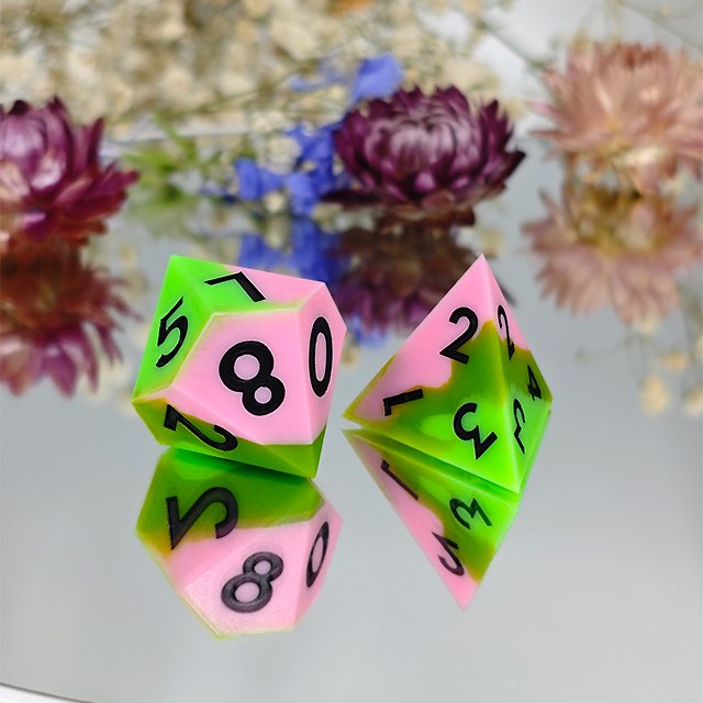 Custom Hot Sales Silicone Dice Polyhedral DND RPG Dice Multi Blend Color Giant Dice for Board games or card games