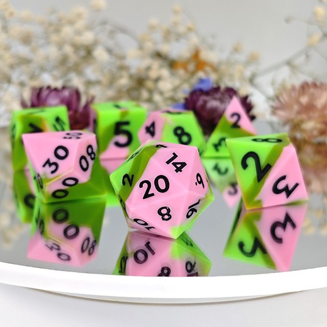 Custom Hot Sales Silicone Dice Polyhedral DND RPG Dice Multi Blend Color Giant Dice for Board games or card games