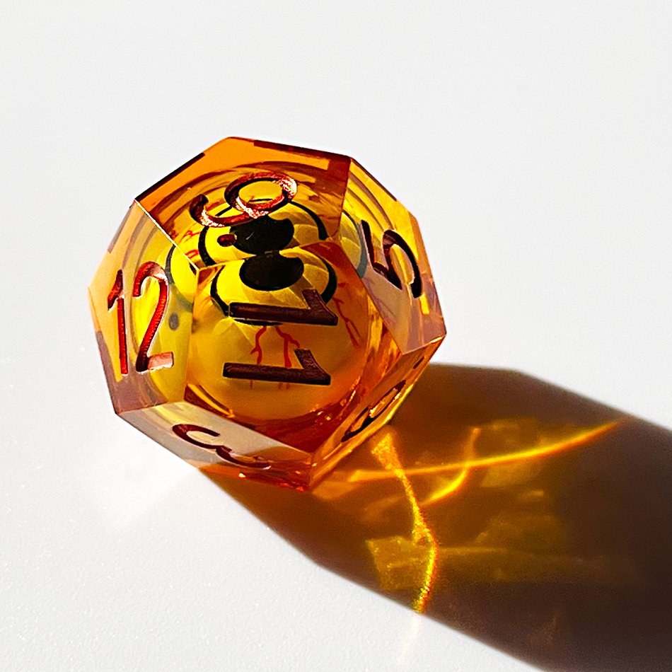Resin sharp edge dice set handmade liquid core dice for dnd game