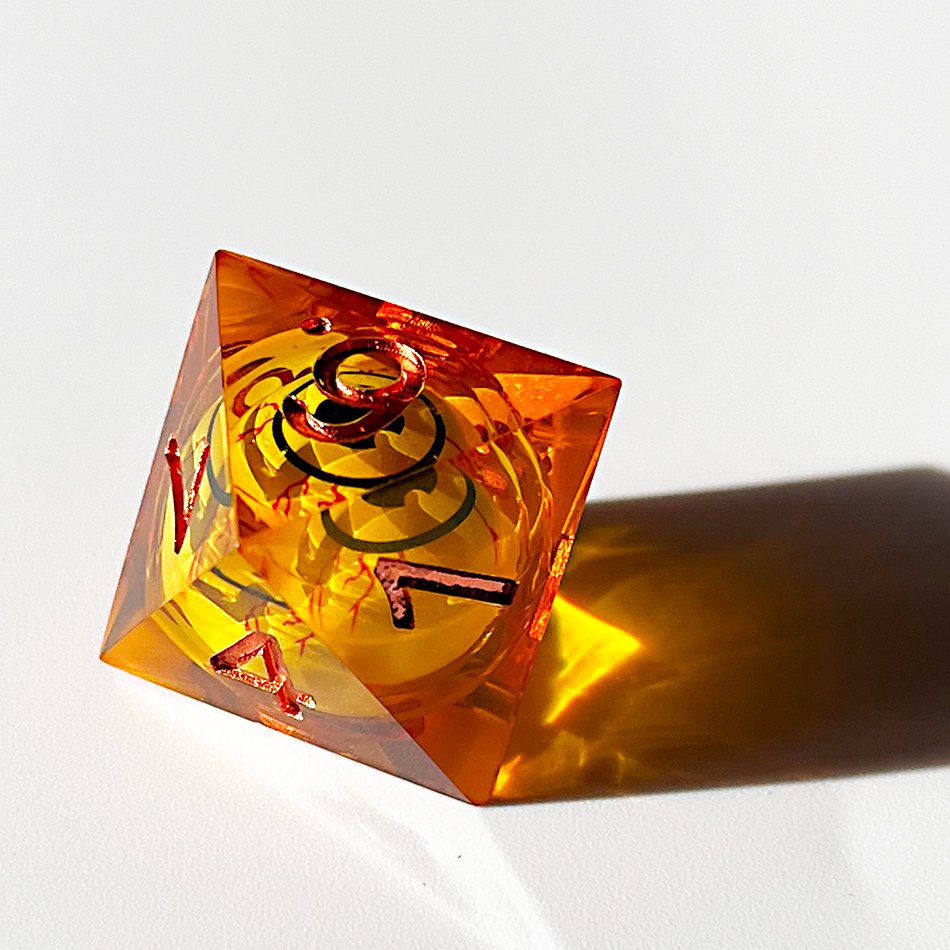 Resin sharp edge dice set handmade liquid core dice for dnd game