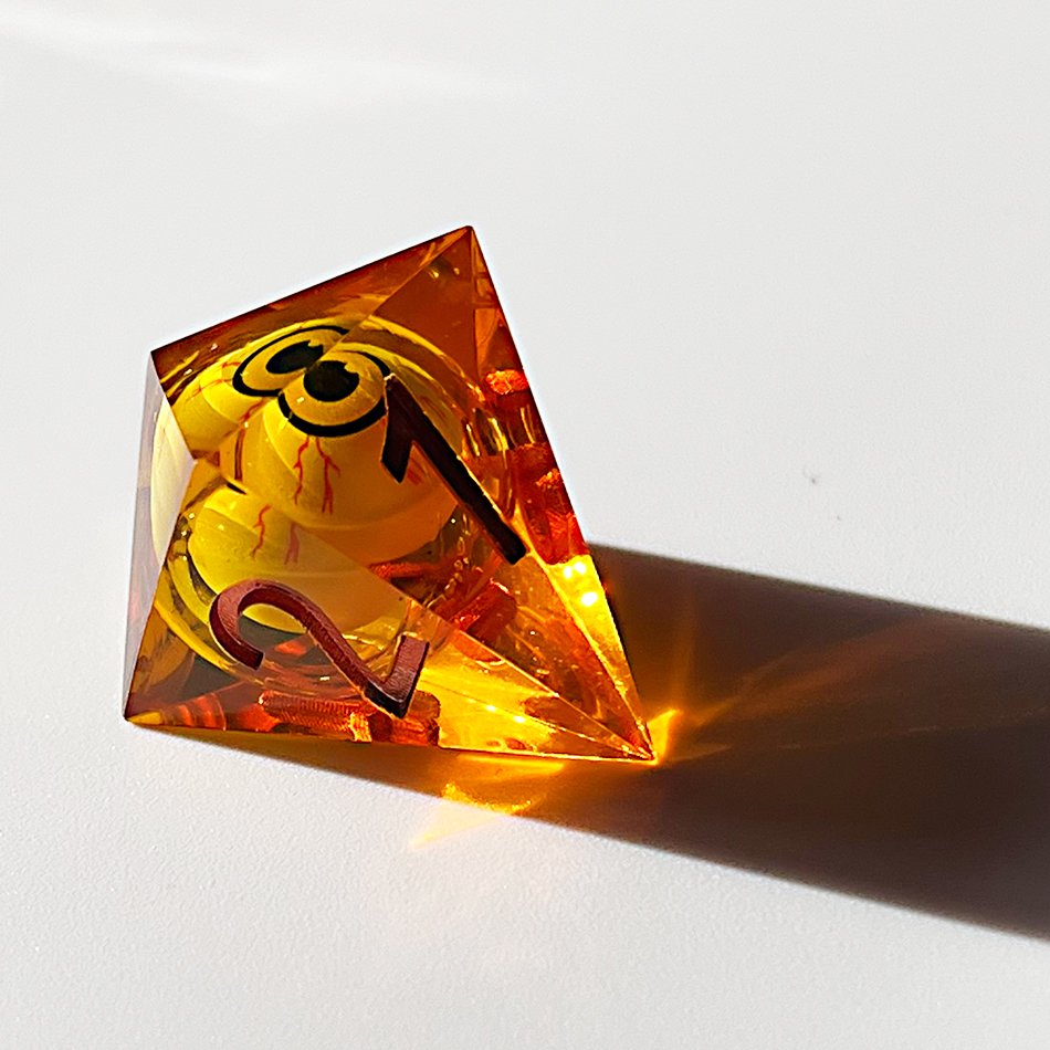 Resin sharp edge dice set handmade liquid core dice for dnd game