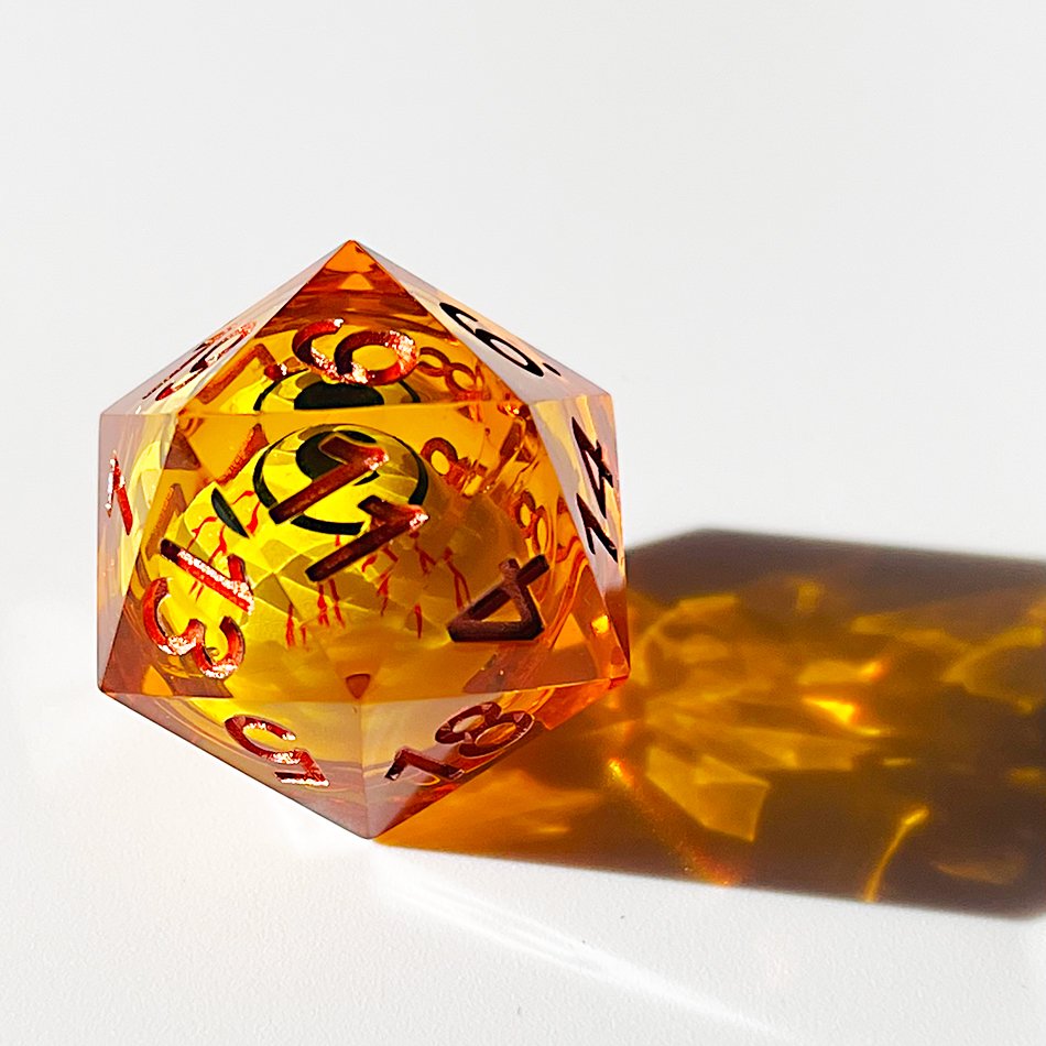 Resin sharp edge dice set handmade liquid core dice for dnd game