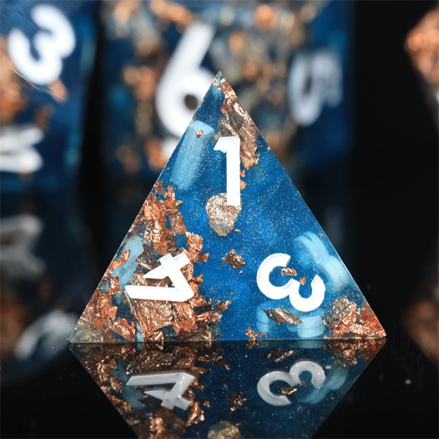Mini Planet Dragon and Dungeon Dice Resin Polyhedral DND 7pcs Set Sharp Edges Dice RPG board role-playing games Dice