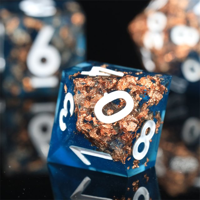 Mini Planet Dragon and Dungeon Dice Resin Polyhedral DND 7pcs Set Sharp Edges Dice RPG board role-playing games Dice