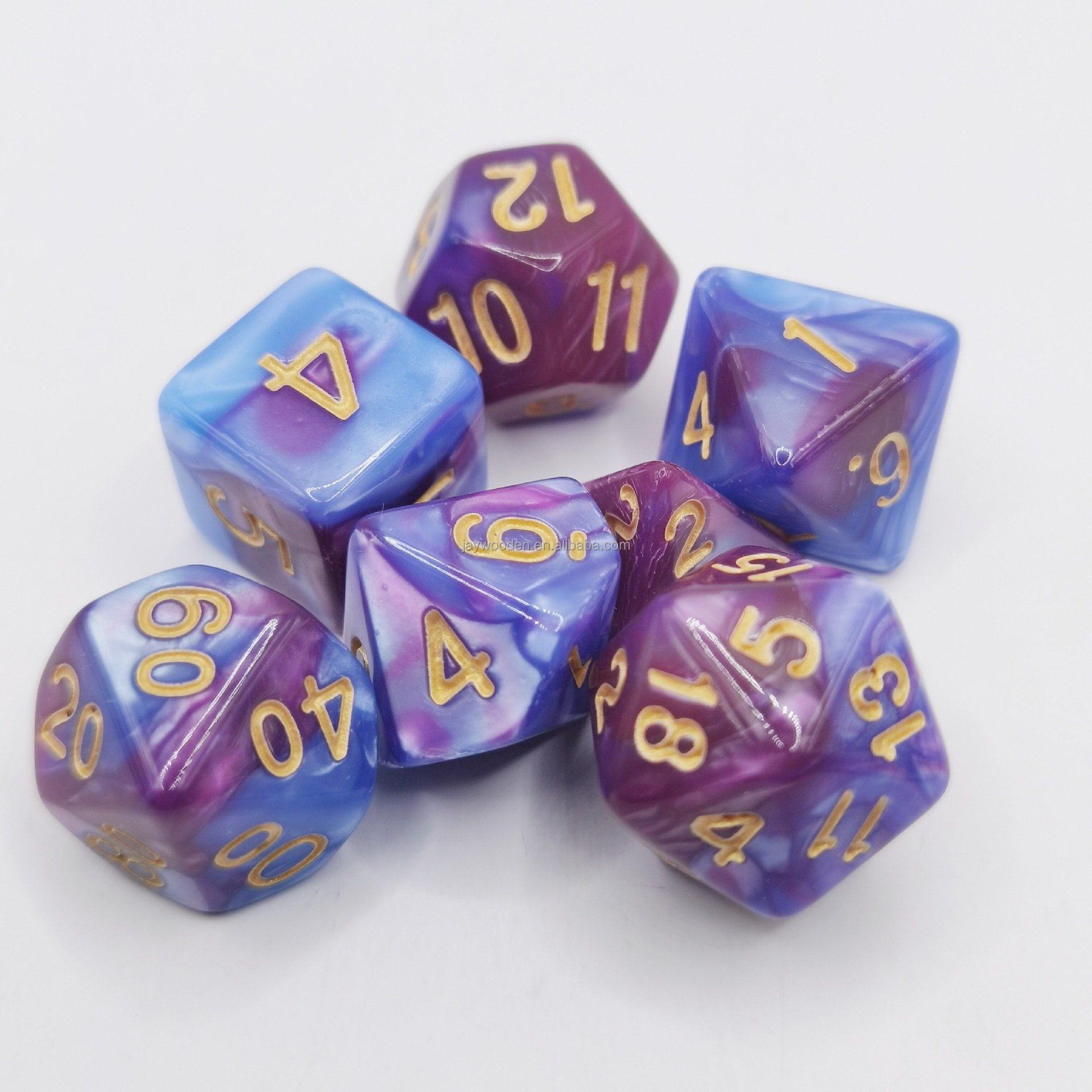 7PCS Mix Dice Set With Bag 9 Colors DND RPG Portable Toys For Adults Kids Plastic Cubes TRPG D4 D6 D8 D10 D12 D20
