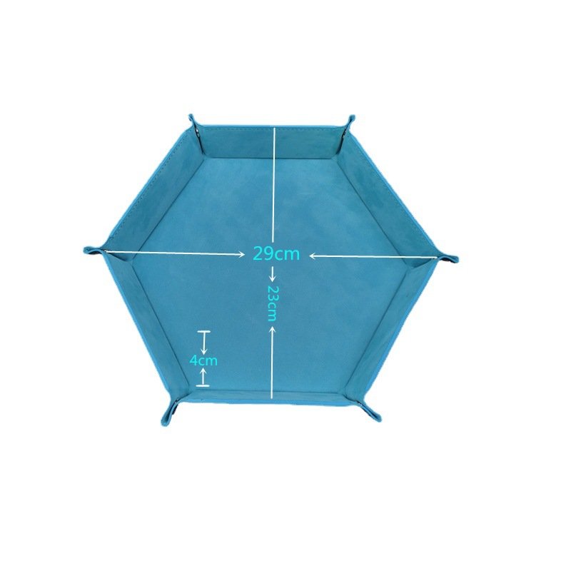 Multi-color Custom Logo Dice Holder PU Leather Velvet Folding Hexagon Dice Storage Tray for Table Games