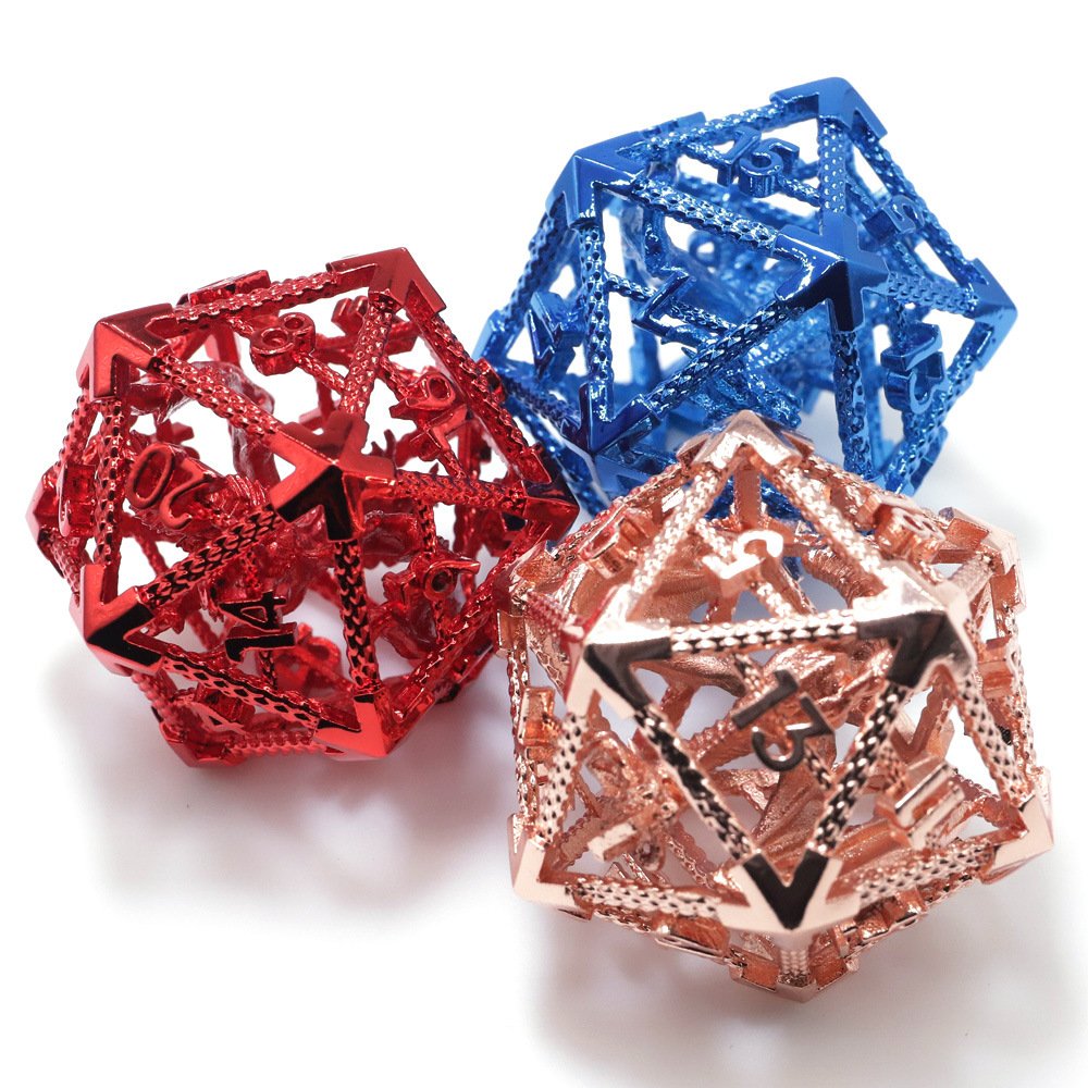 1pcs D20 Skeleton Dragon Metal Hollow Dice Polyhedral Dnd Dice Set For Dungeons And Dragons Games Table Games Dice Set