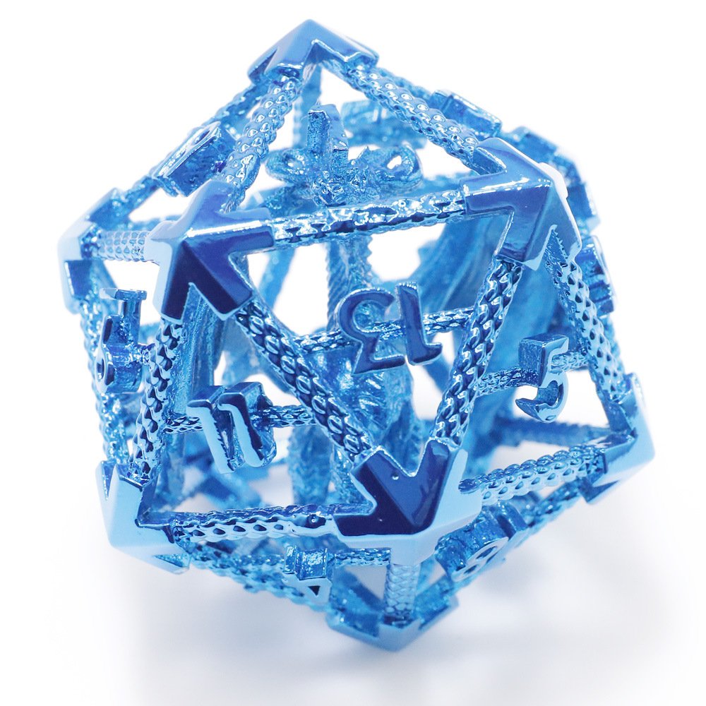 1pcs D20 Skeleton Dragon Metal Hollow Dice Polyhedral Dnd Dice Set For Dungeons And Dragons Games Table Games Dice Set