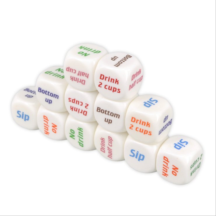 20mm Wine order dice drink no drink Hot-selling creative dice plastic cube dice