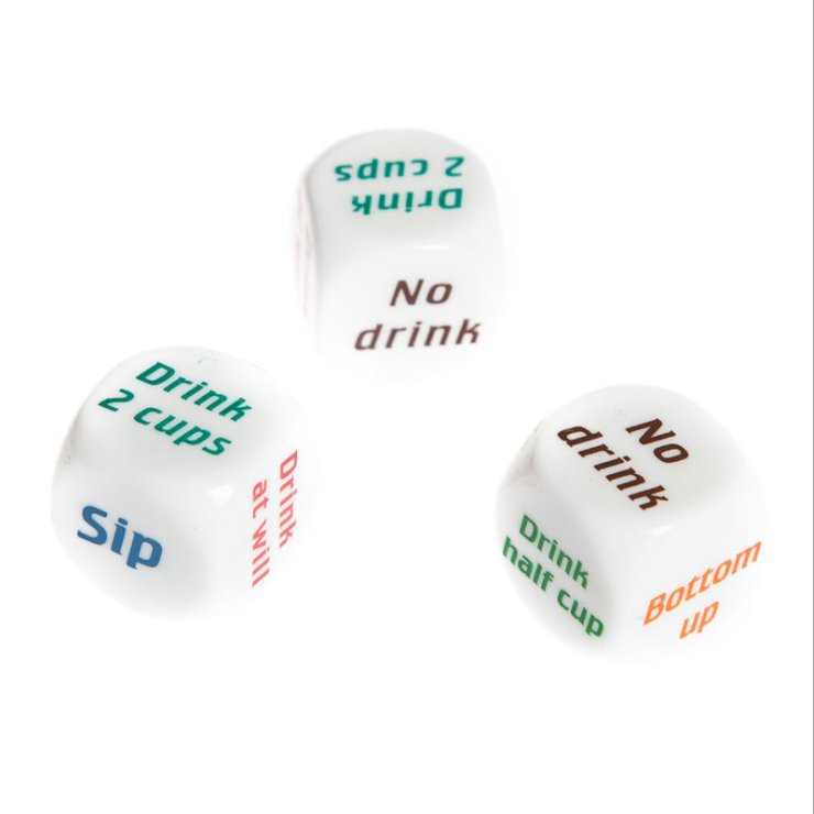 20mm Wine order dice drink no drink Hot-selling creative dice plastic cube dice