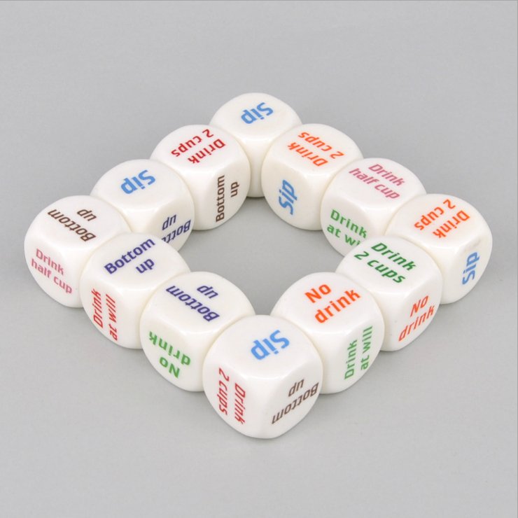 20mm Wine order dice drink no drink Hot-selling creative dice plastic cube dice
