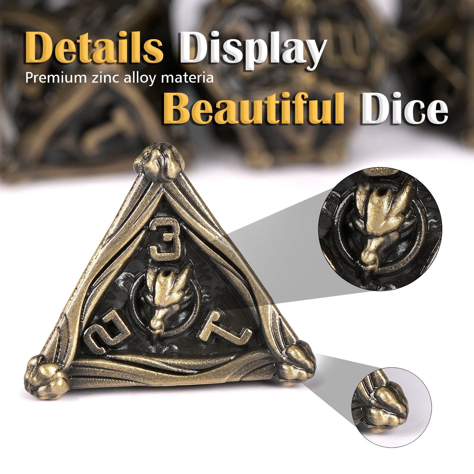 Dungeons and Dragons Polyhedral Metal DND RPG 7pcs Per Set Board Game Dice Style Pcs Colorful Color