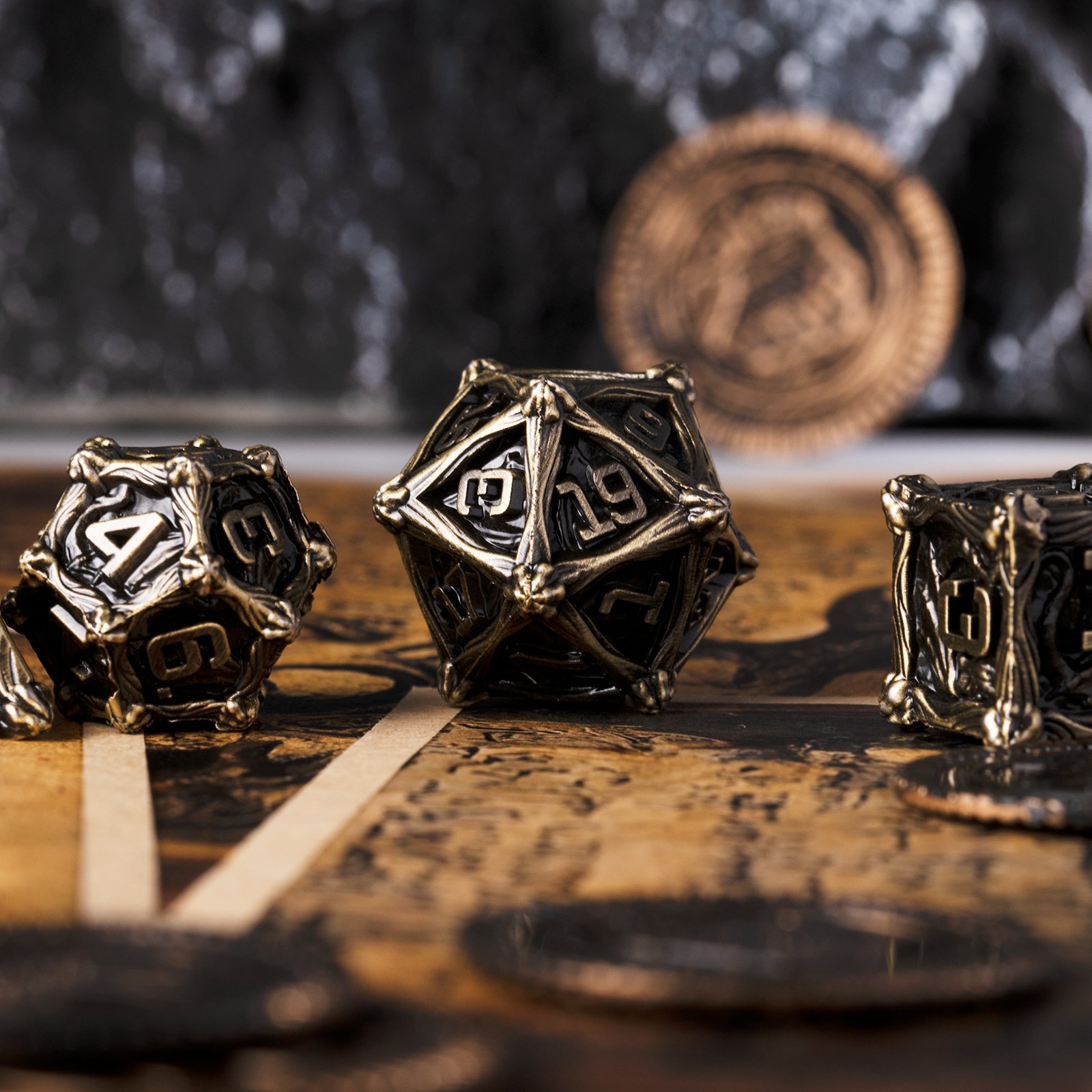 Dungeons and Dragons Polyhedral Metal DND RPG 7pcs Per Set Board Game Dice Style Pcs Colorful Color