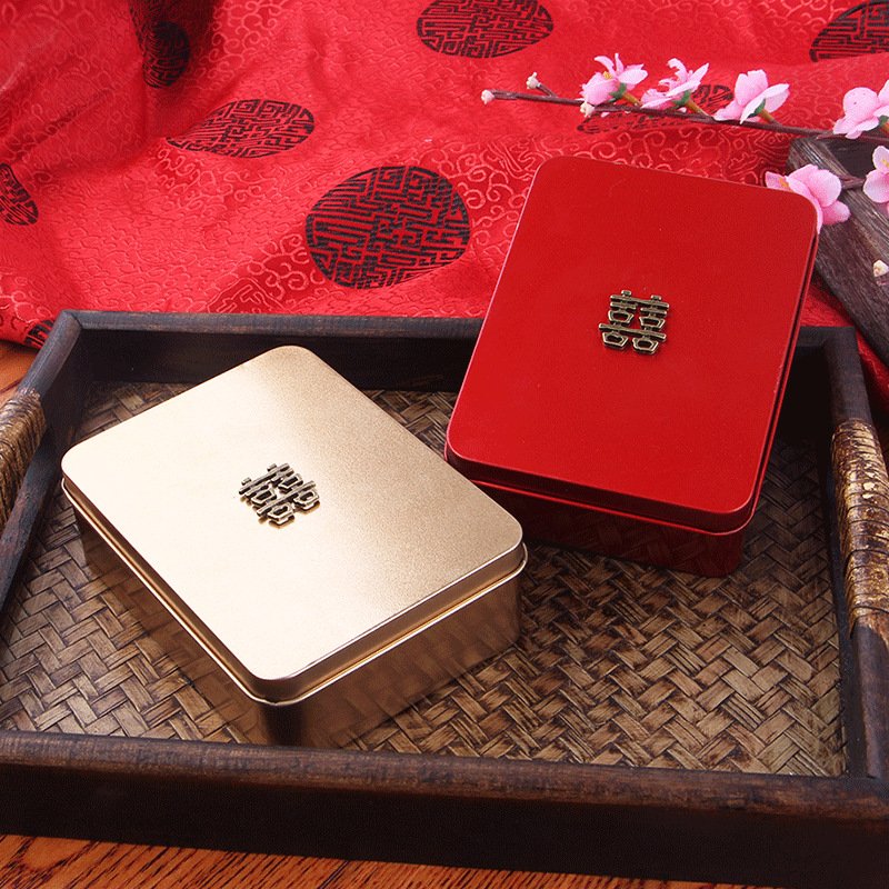 low price items with lid square Shape rectangle slide boxes dice thin rectangular can wedding tin box