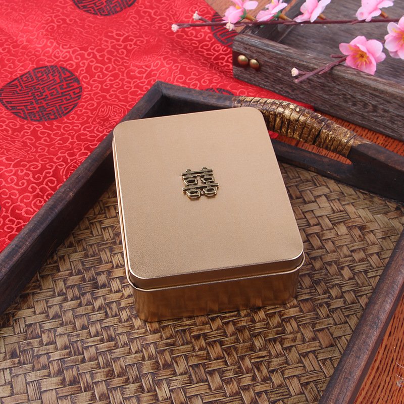 low price items with lid square Shape rectangle slide boxes dice thin rectangular can wedding tin box