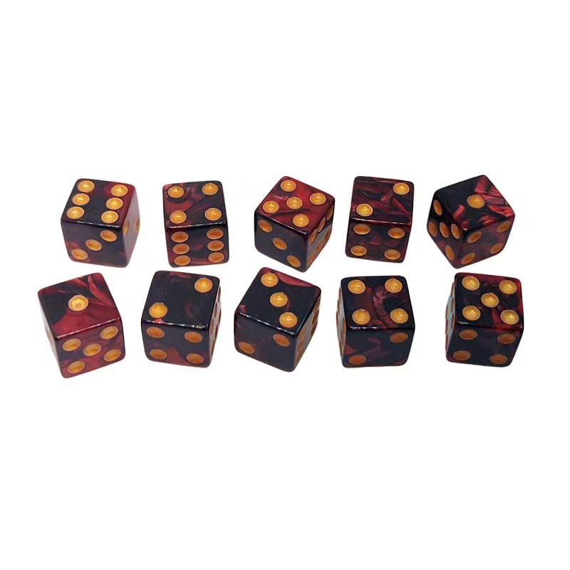 2024 16mm Acrylic Casino Digital Polyhedral Custom Six Sided Spot Board Game Dice D&D RPG Supplier Gambling Dices Set