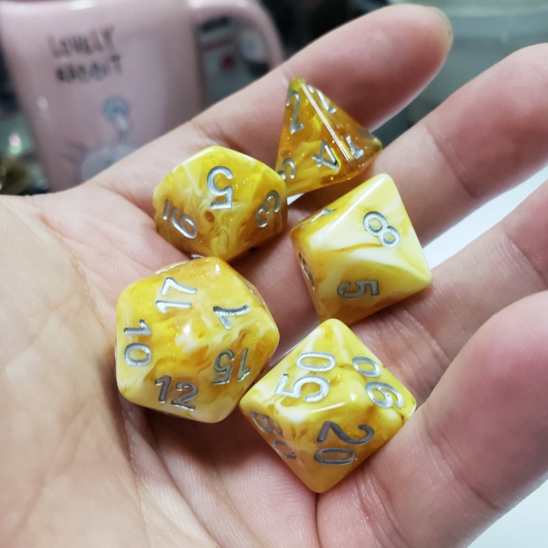 Custom Logo Resin Polyhedral Dice Dnd Rpg Dice Board Or Card Games Dungeons Dragons Plastic Dice Set