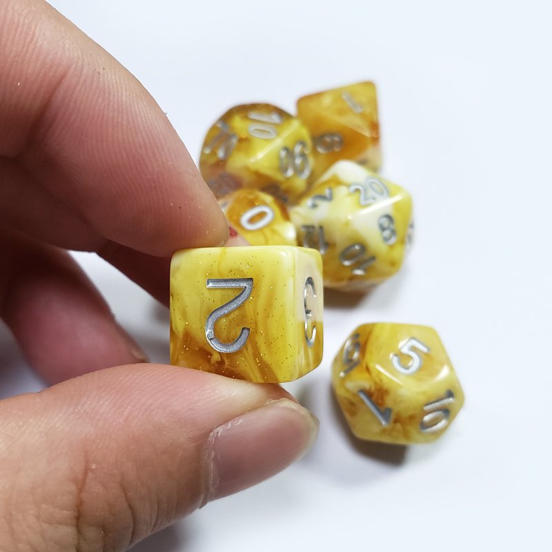 Custom Logo Resin Polyhedral Dice Dnd Rpg Dice Board Or Card Games Dungeons Dragons Plastic Dice Set
