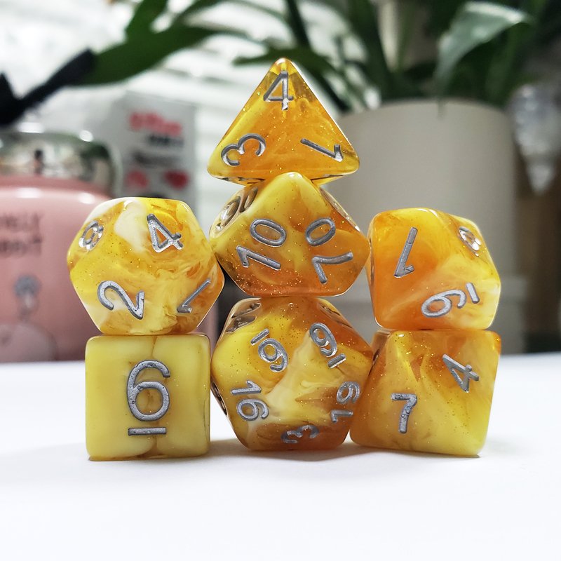 Custom Logo Resin Polyhedral Dice Dnd Rpg Dice Board Or Card Games Dungeons Dragons Plastic Dice Set