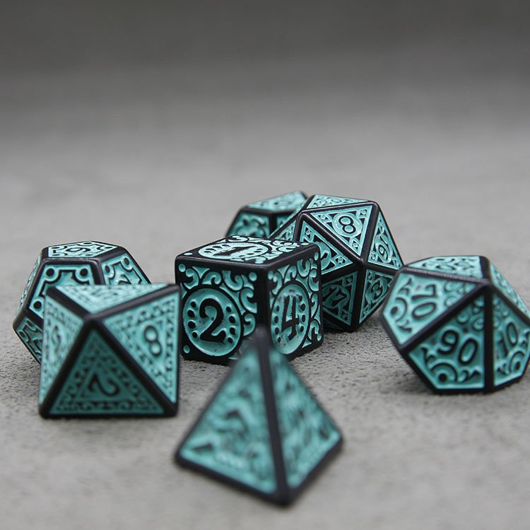 Black & Bule Acrylic Dice Set Bulk