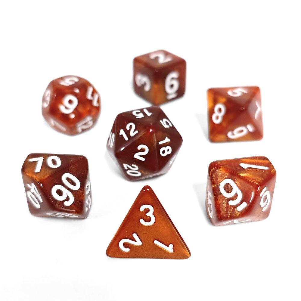 HS Pearl Dice Polyhedral Acrylic DND Dice Board Games Dungeons and Dragons Plastic Dice Set